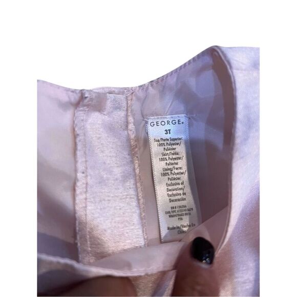 George 3T Girls Pink Tulle Party Dress with Glitter Accents Size 3T - Picture 4 of 6